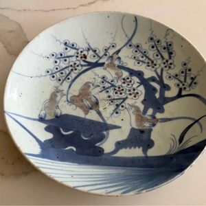 Antique Qing Dynasty Porcelain Chinese Plate Handmade